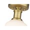 Z-Lite Bryant 1 Light Flush Mount, Heritage Brass & Matte Opal 733F1-HBR - alternate 4
